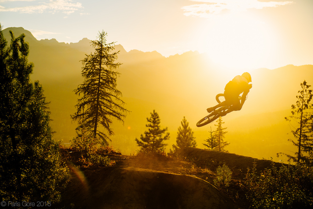 Thomas Vanderham in Fernie, BC shooting for the Rocky Mountain Slayer launch. Jump build by Matt Dennis.