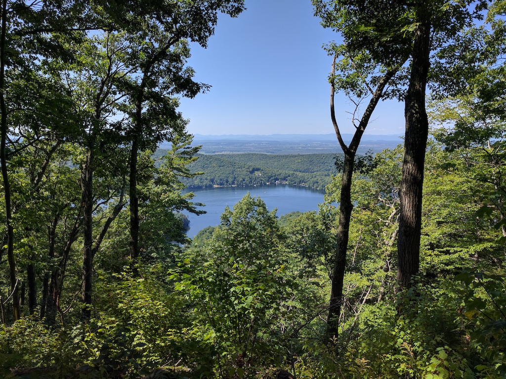 One of the views on the Chandler Ridge trail.  Views become better later in the fall as leaves begin to drop.

This is looking down at Lake Dunmore.