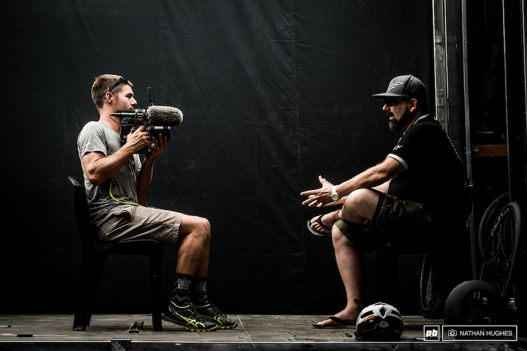 Rob Parkin Interviews Martin Whitely of the YT Mob for a behind the scenes Aaron Gwin special coming this weekend on Redbull.
