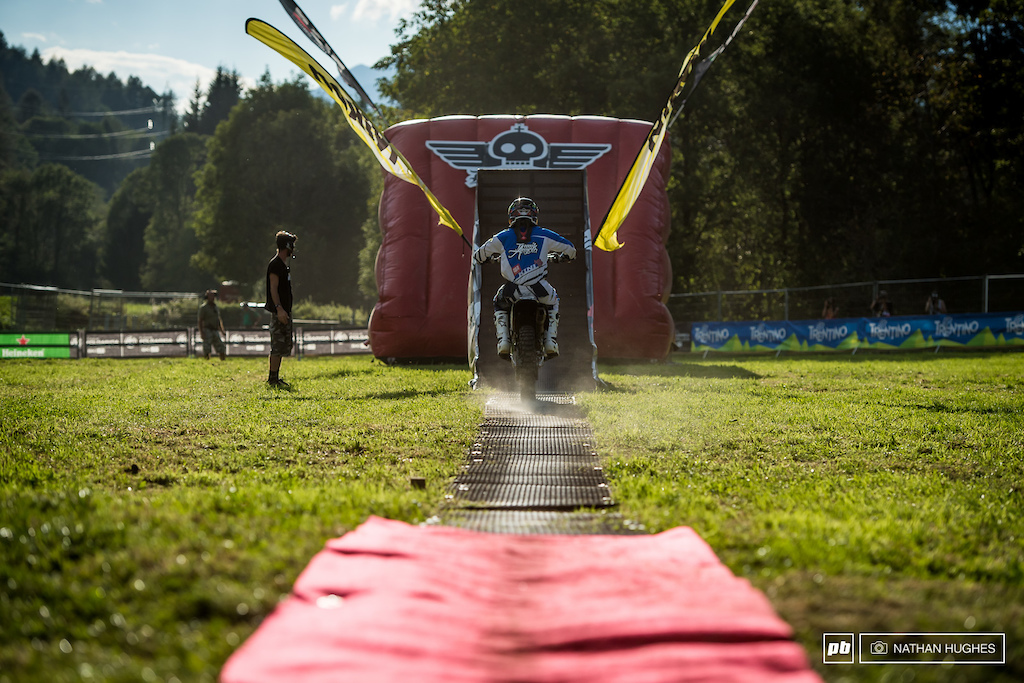 Val di Sole organisers put on a Freestyle Moto show today after the training sessions.