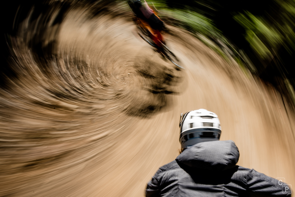 Deep Summer 2016. I used a homemade camera mount to create a 3rd person view for this photo. This perspective is not anything new for me but what made this shot interesting for me was the motion blur @ahams_ accidentally created while riding through this corner. Not what i originally set out to achieve, but im equally happy with the result.

@davetrumpore - Andrew Hamilton, Justin Roy. Whistler bike park