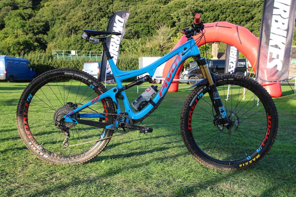 The new Pivot Switchblade, a 135mm 29er that can also be fitted with 27.5+ wheels, is probably ideal for the ups and downs of Exmoor, here being ridden by number 45