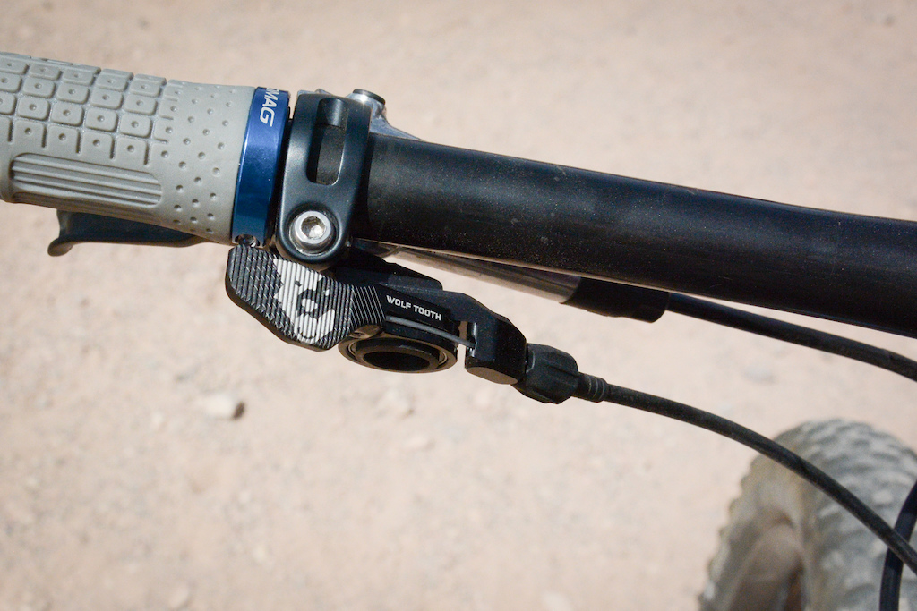 Looks like Wolf Tooth have been working on a new dropper remote lever, but they weren't willing to say anything to us about it, other than to wait for more news later in the week.