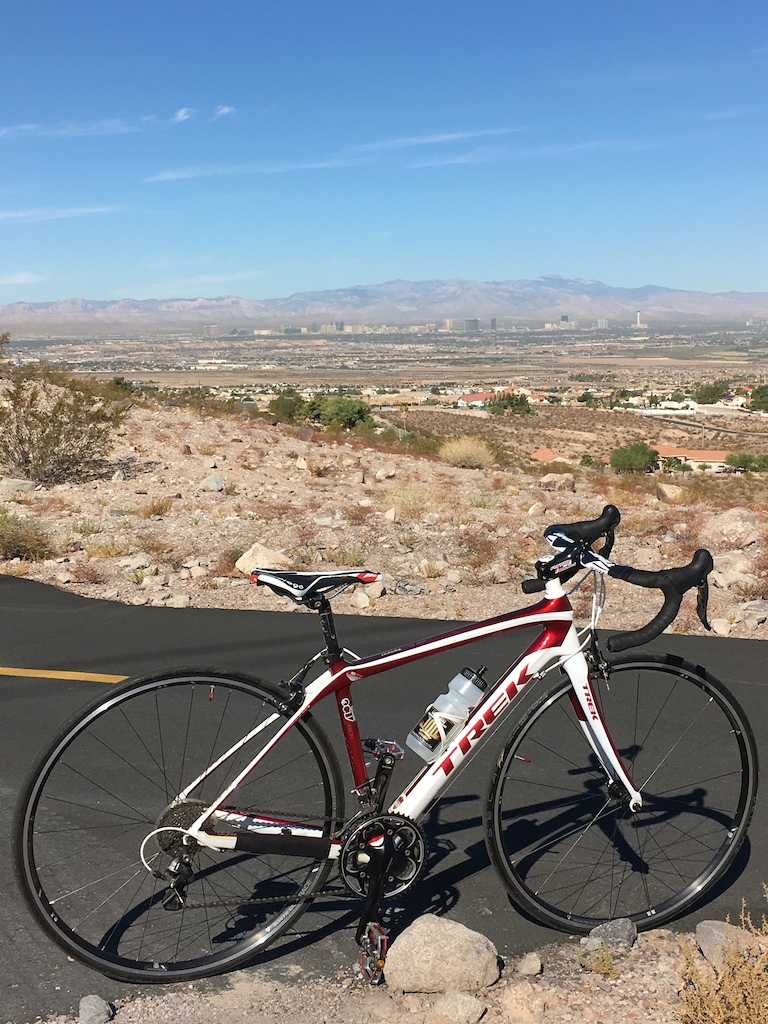 I found a paved bike and walking path along the hills near my parents home. This a photo looking towards "The Strip" (Down Town Las Vegas).
