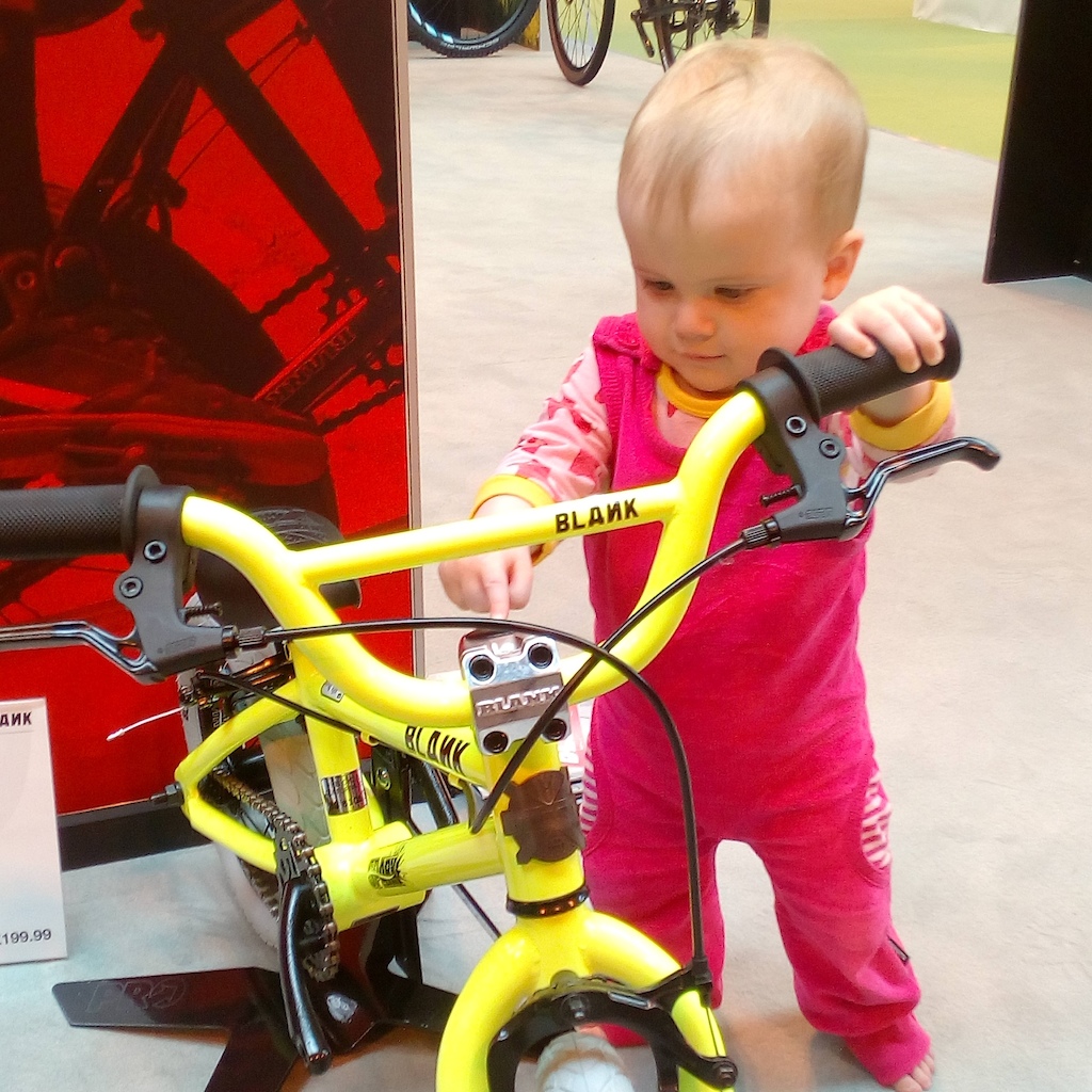 Matilda chose her new bike at the Cycling Show today. Yes its a bmx, could be worse, could of been a roadbike.