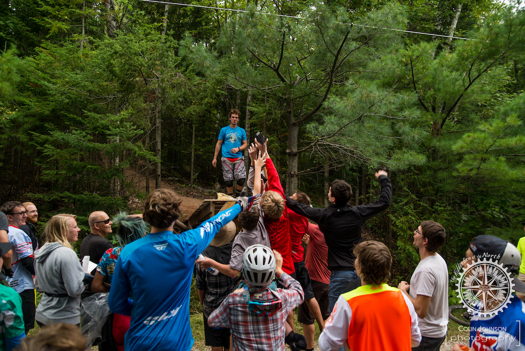 Swag toss after the Downhill