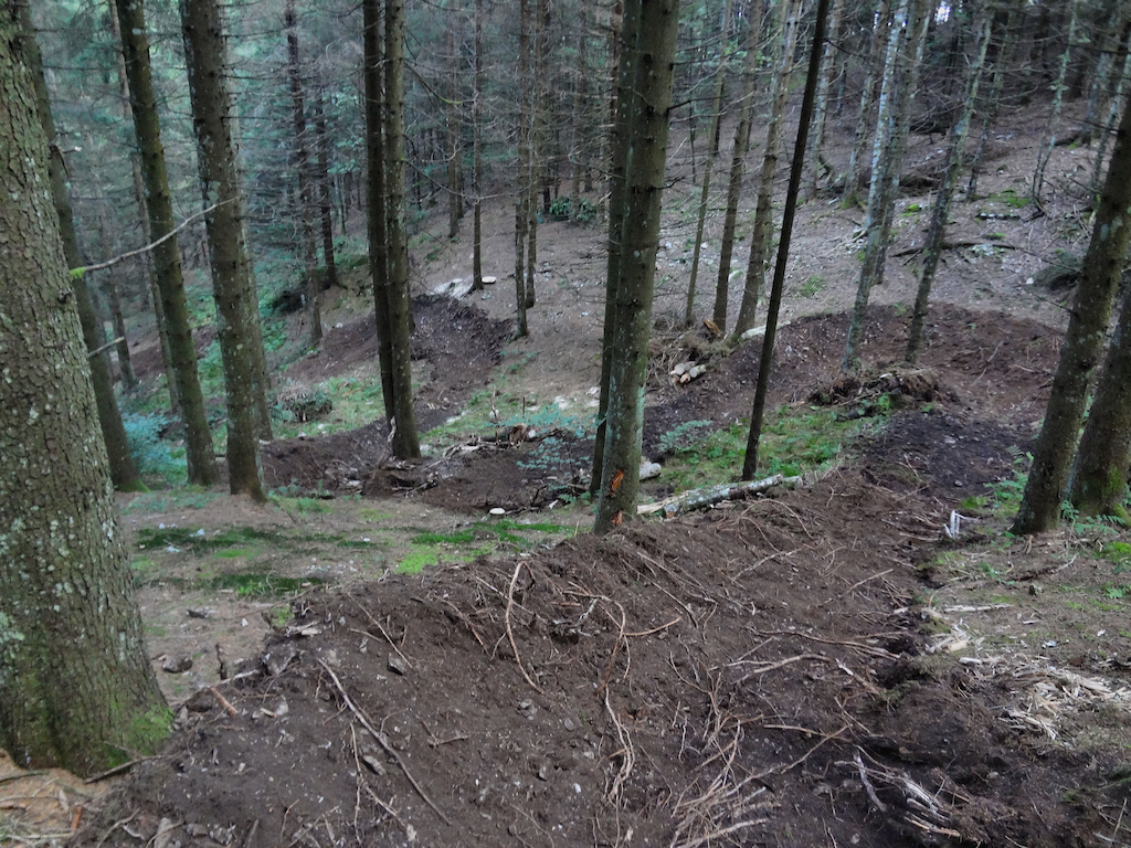 working on a new trail at Nevegàl bike park, Belluno, north east Italy