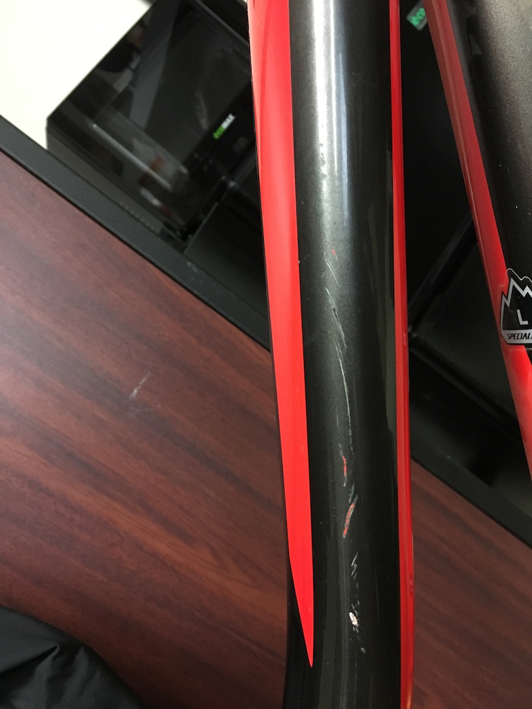 scratch on right side of top tube