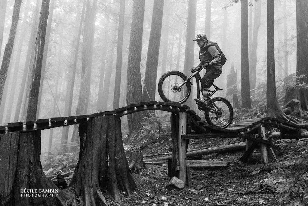Epic North Shore conditions - low hanging fog, mist, warm temps, and a wicked trail. Shot using a Nikon at 8000 ISO, converted to BW and added grain for artistic effect. Love this trail...like my art through photographs Upper Oil Can embodies creativity.