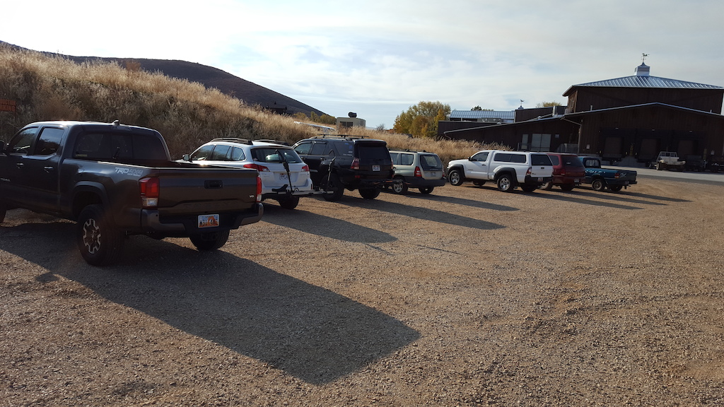 Big event parking lot at the ranch. Park at east end for closest access to trails.