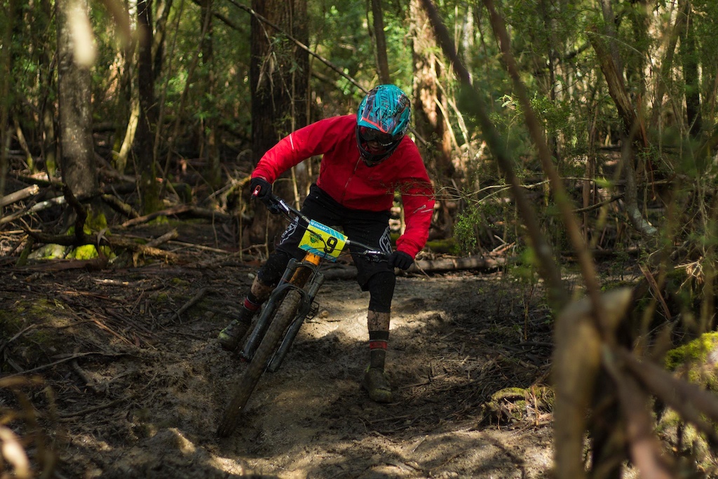 good shot from the Tas Gravity Enduro today! Getting er a bit sideways coming into the end of stage 1