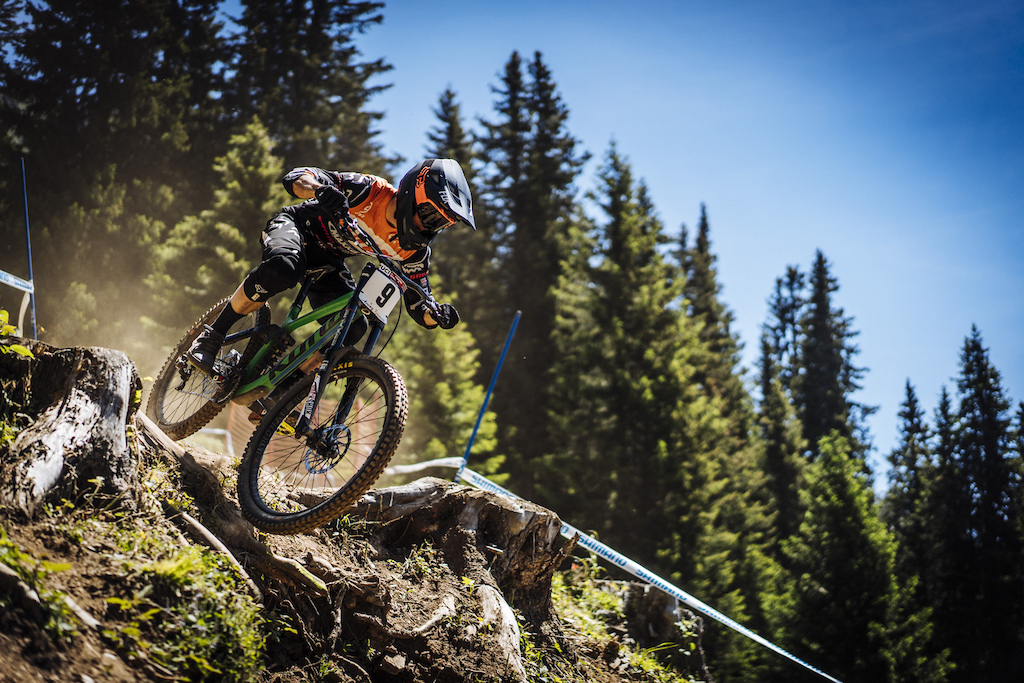 The track at Lenzerheide for round five of the World Cup would prove to be a near perfect match for the Operator and Connor's aggressive riding style. With the single number nine back on the bike, Connor would demolish most of the field in a stellar run and find himself standing on the podium in fifth place as a reward.