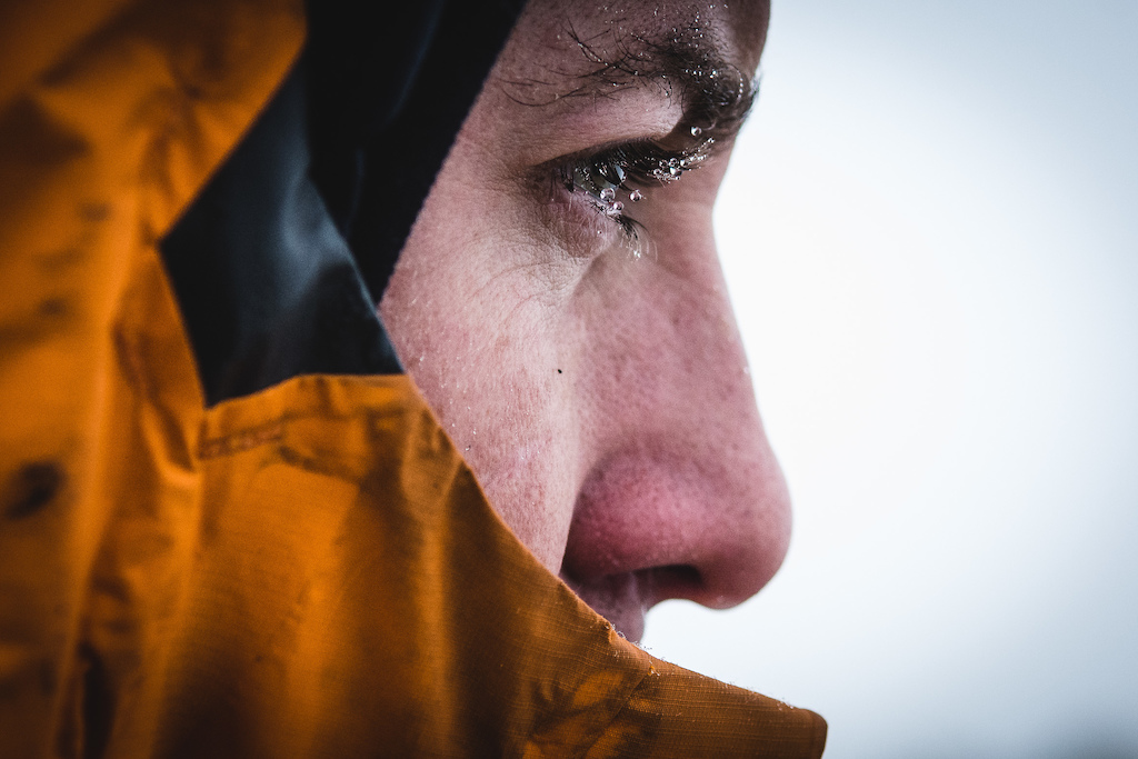 The eyes tell the tale.  It soon became a very cold and wet morning above tree line.