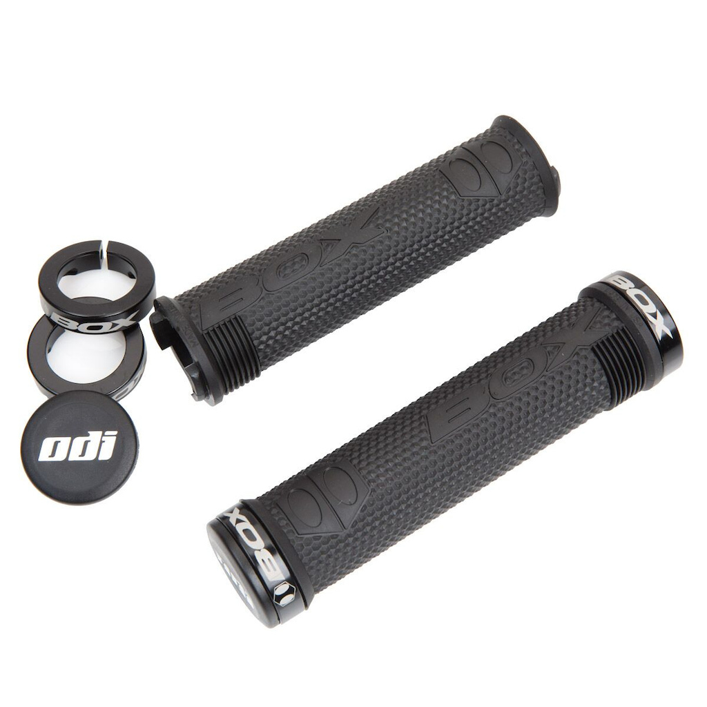 Manufactured in the US by ODI, Box One grips feature a hexagonal textured pattern over more than 85 percent of the grip to ensure proper grip and comfort. Comfort ribs support and cushion the rider’s thumbs, while material has been removed from non-contact areas to save weight.

Box One Grips are available in black and include four standard, ODI grip clamps with laser-etched Box logos in red, blue, gold or black. Of course Hex grips lock into Box Genius brake levers and the new Genius grip clamp, which are available separately.

Weight: 102 grams / 3.6 ounces
Made in the USA
Compatible with Genius Brake Levers &amp; Genius Grip Clamps