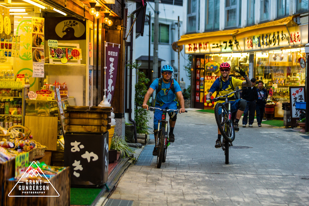 KC Deane Geoff Gulevich mountain biking in Nozawa Onsen Japan