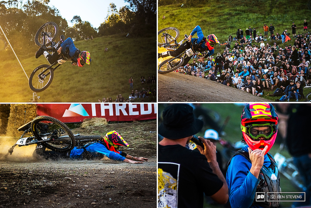 Ryan Dawson's attempt at a back flip in the Sram Whip Wars saw him superman across the dirt.