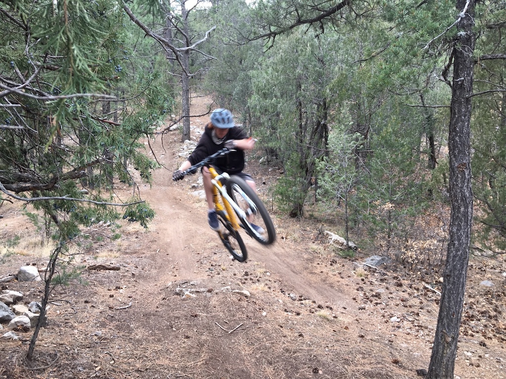 Me getting steezy on a jump in the Otero Canyon trail, near Albuquerque, NM