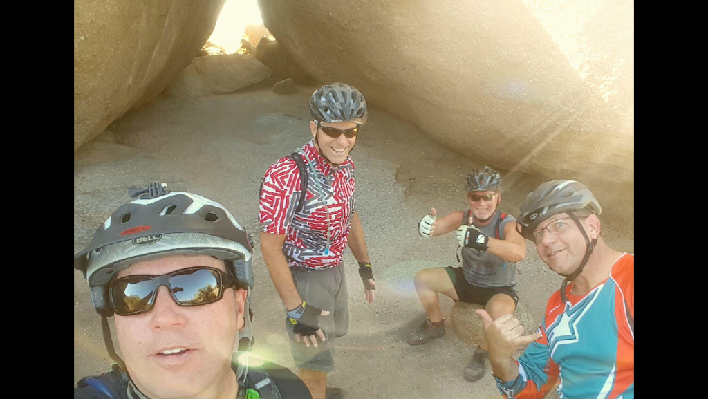 Taking a break at Cathedral Rock. These guys can MTB!!!