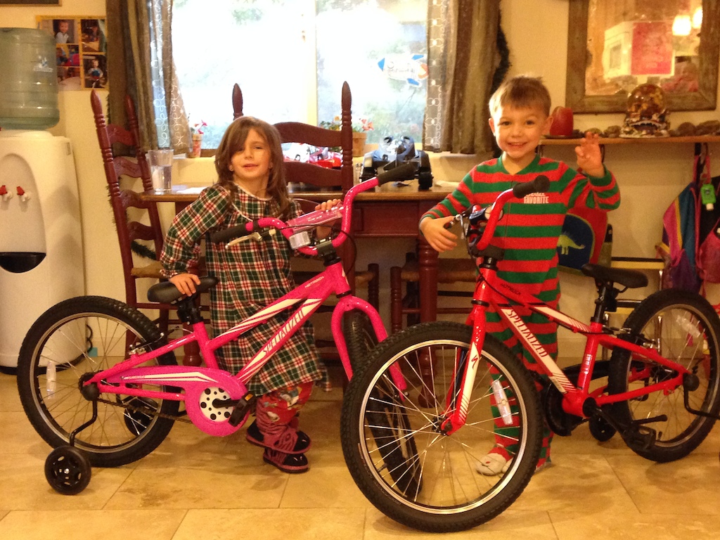 First Christmas bikes ever, they haven't stopped riding them since they unwrapped them.....quite possibly my proudest moment as a Dad, hahaa.