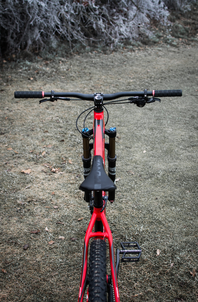 Upgraded 2014 Specialized Rockhopper.

FOX32 130mm KASHIMA FACTORY FIT CTD TALAS
HOPE Tech XC29ner PRO4
Shimano XT M8000 1x11 Drivetrain
Shimano XT M8000 180mm Front/160mm Rear
MAXXIS Ardent 2.25
FUNN Components