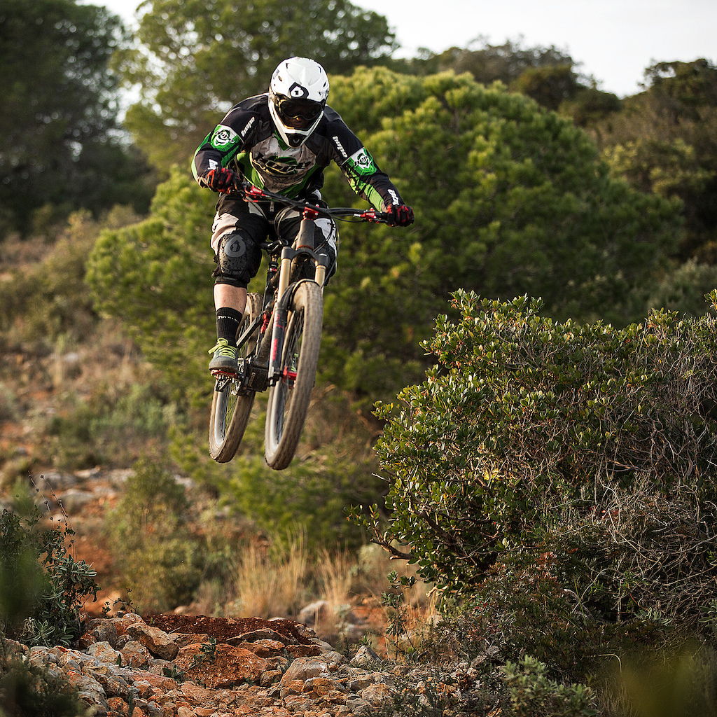 Sending it straight on the dry and dusty trails of San Miguel.