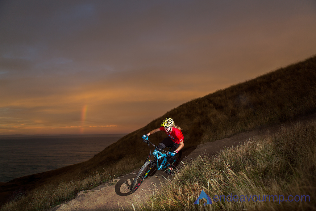 We love photographing awesome girls who ride bikes - this was a normal shoot and then there was a rainbow and then the sky caught fire!