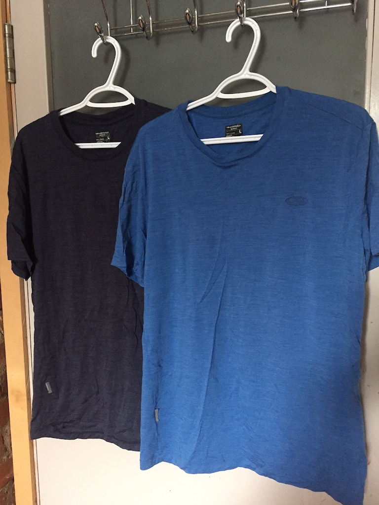 2015 Icebreaker Coollite T-Shirts- L, 1 navy &amp; 1 light blue