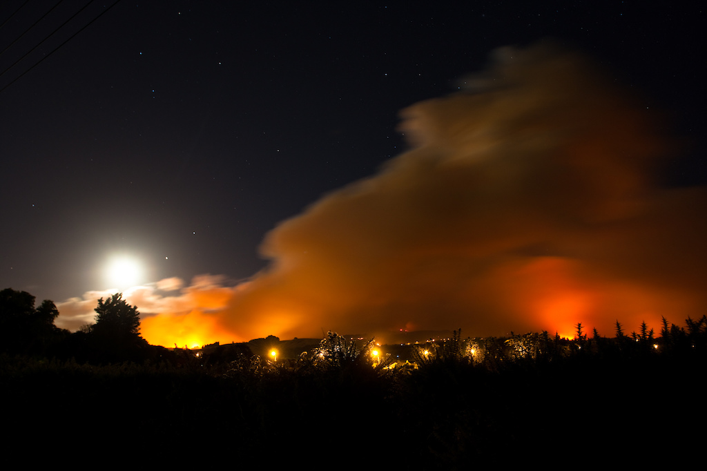left hand side of pic is where bike park is :( still burning across hills out of control