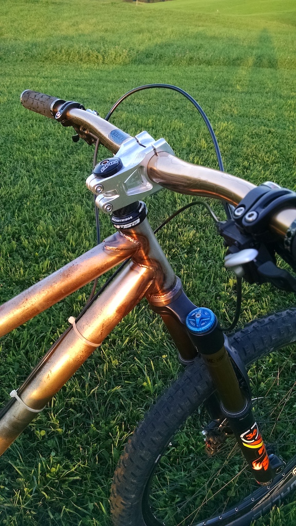 custom stem on the trail bike