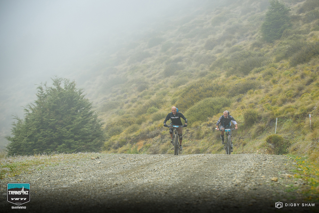 Riders climbed up the Cheeseman ski field road into the mist and the start of stage Three.
