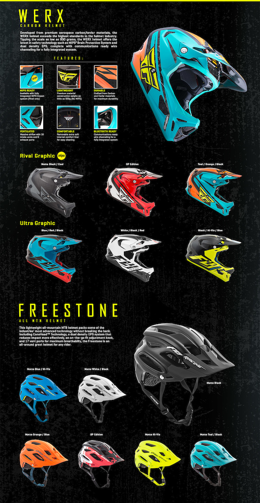 2017 FLY Racing MTB Helmets.