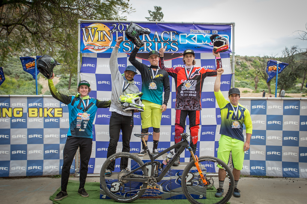 Men's Pro DH Podium - 1st Place:  Cole Picchiottino - 02:00.66, 2nd Place: Sean Bell - 02:01.40, 3rd Place:  Cody Johnson - 02:04.01, 4th Place:  Bruce Klein - 02:05.02, 5th Place:  Steve Wentz - 02:09.36
