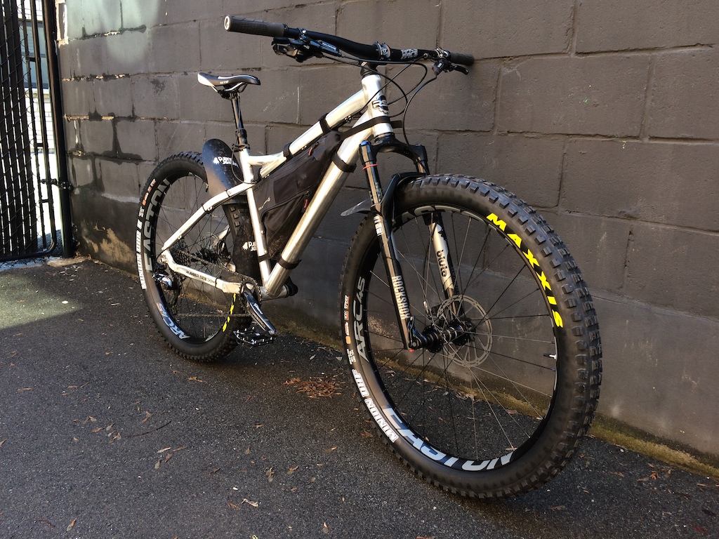 Fatbike in 29+ (Summer mode):
RSD Mayor 2016 build 3, wheelset Easton ARC45, Hope Pro 4 FatSno Fatbike hubs, DT Comp, DT Brass Pro-Lock, Maxxis Minions DHF/DHR2 29x3.0 3C TR 120tpi (tubeless), Specialized Command Post, RaceFace Ride 35 Stem, Chester 780mm bar, Beaver Guards, Blackburn Outpost framebag
