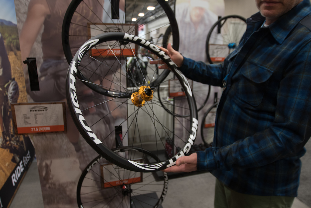 A fresh face in the carbon wheel game. Knight Composites showing off their newest 27.5 all mountain wheels. Looking forward to seeing more of these guys in the future.