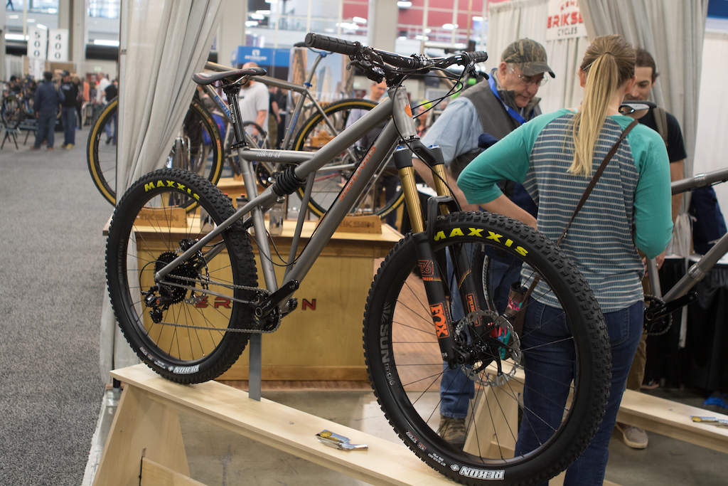Steve Potts bikes with another leaf spring suspension style bike.