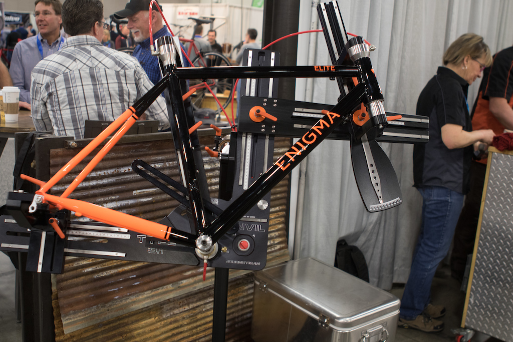 For the builders out there. Multiple booths had Jigs to build your custom hand made bike.