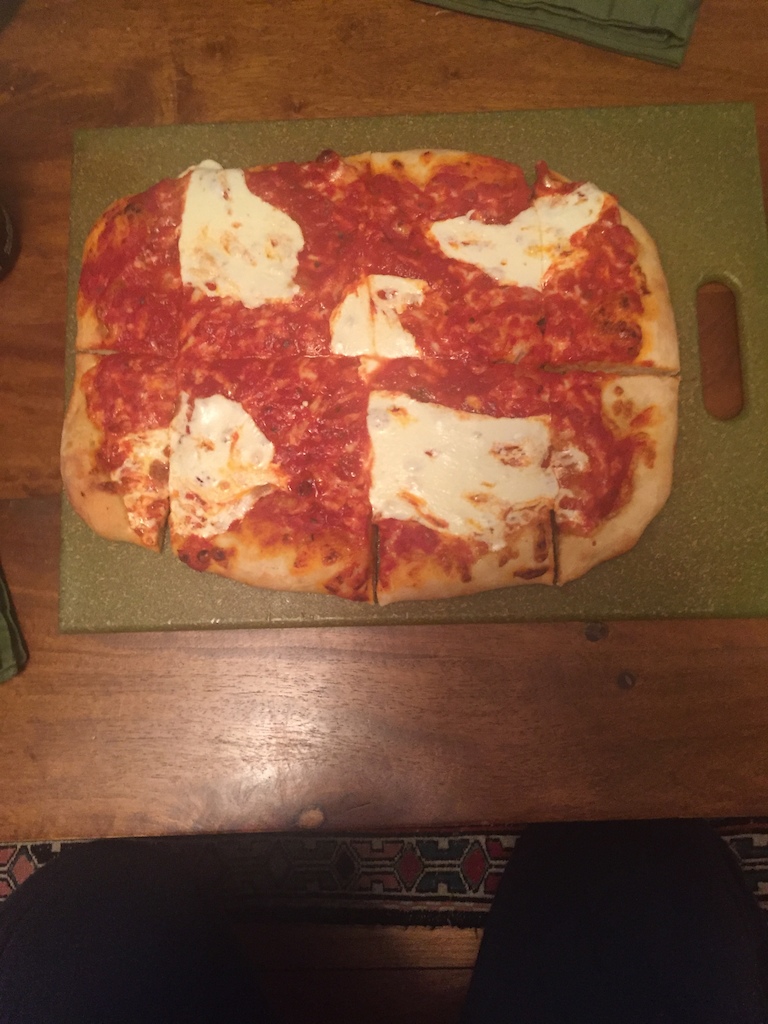 Some homemade pizza.