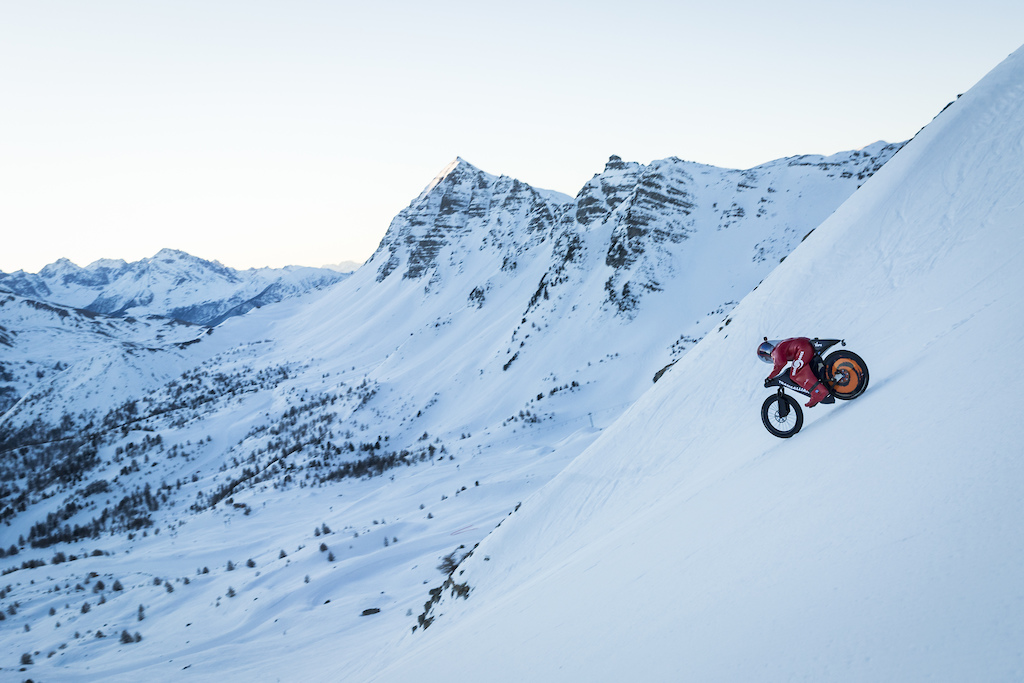 Eric Barone MTB World Speed record 2017.

Photo: Richard Bord