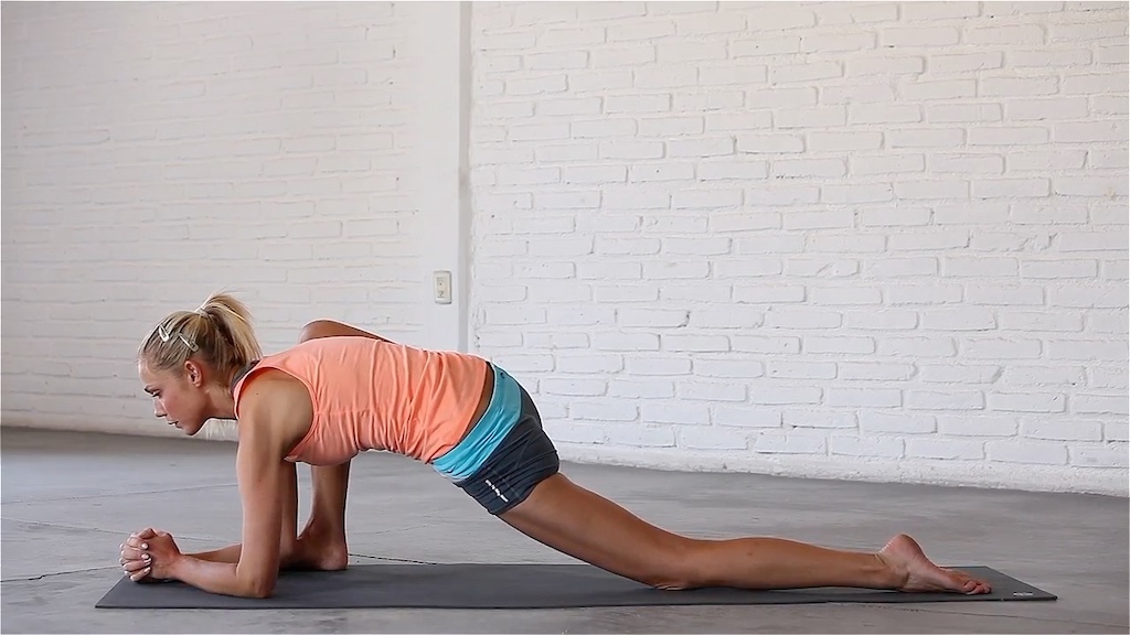 Lizard pose opens up tight hips.