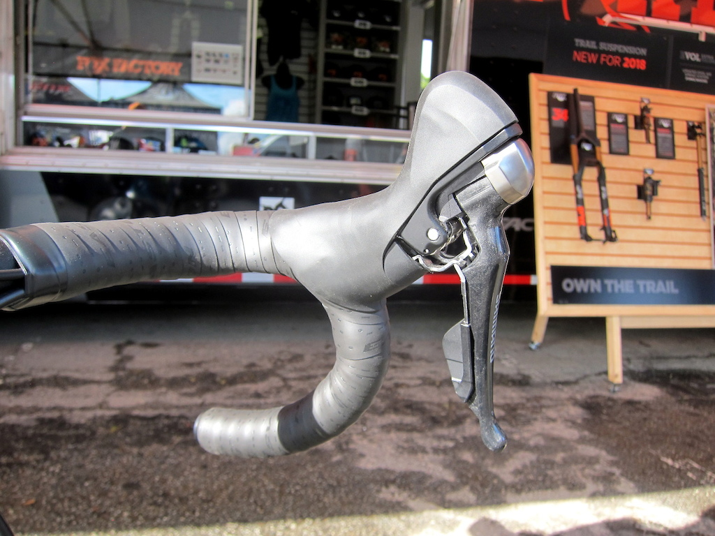 Sea Otter Classic 2017 Modified shift brake lever operates the Transfer dropper post.