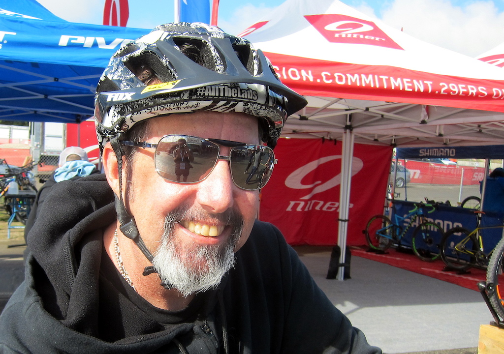 Sea Otter Classic 2017 Mike Redding says that Fox Racing was showing their new movie Ride Your F king Bike for free - on an inflatable screen in the campground tonight.