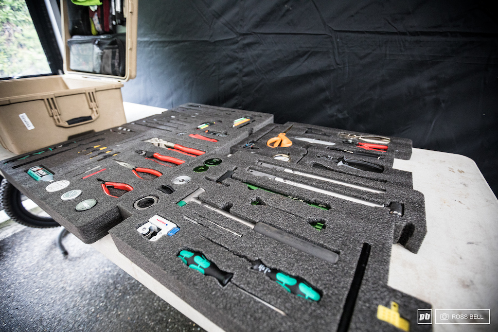 Aaron Gwin's mechanic John Hall gives us the details on his custom toolbox setup.