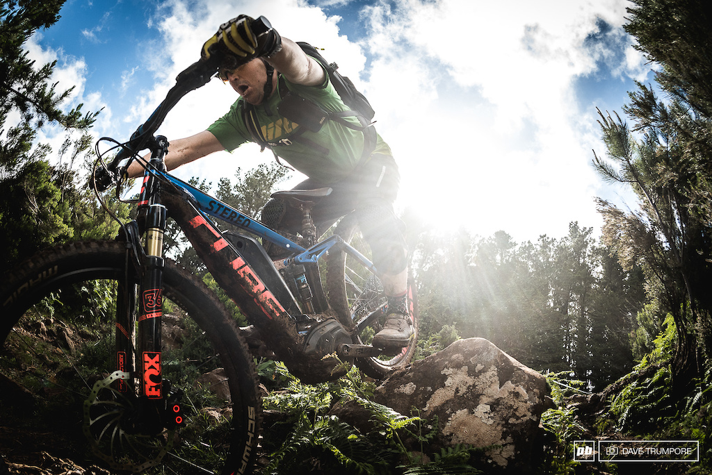 The Pope of Enduro, Enrico Guala drops into the rocks on stage 7.