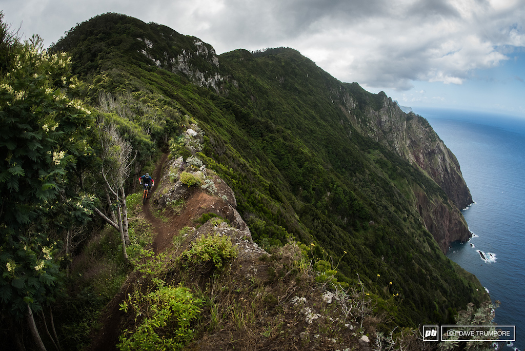 It's a shame Francois Bailly-Maitre isn't able to stop and enjoy the view while blasting down this ridge on stage 8.