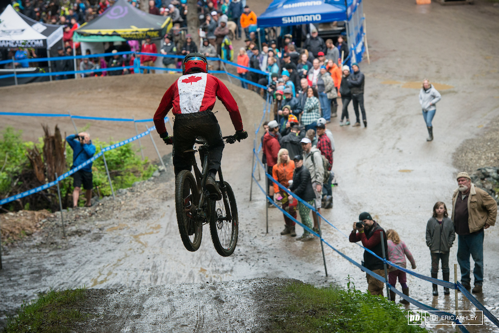 Kirk McDowall soars into the staging area two seconds and change behind the lead landing him in seventh Pro Men .