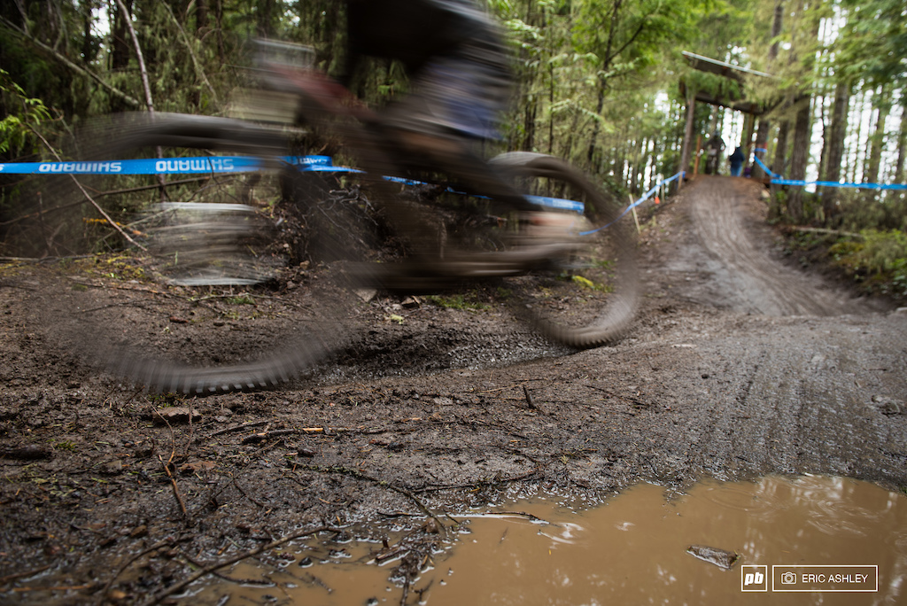 Plenty of puddles on Saturday were apparently a reduction from what greeted racers the day before.