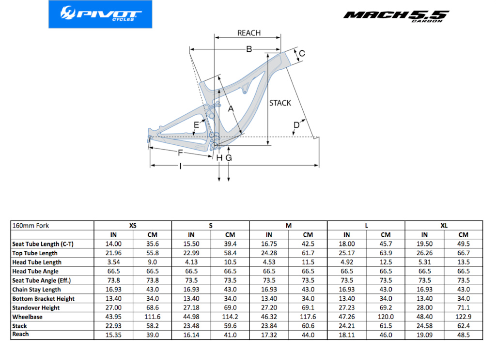 Pivot mach sales 5.5 sizing