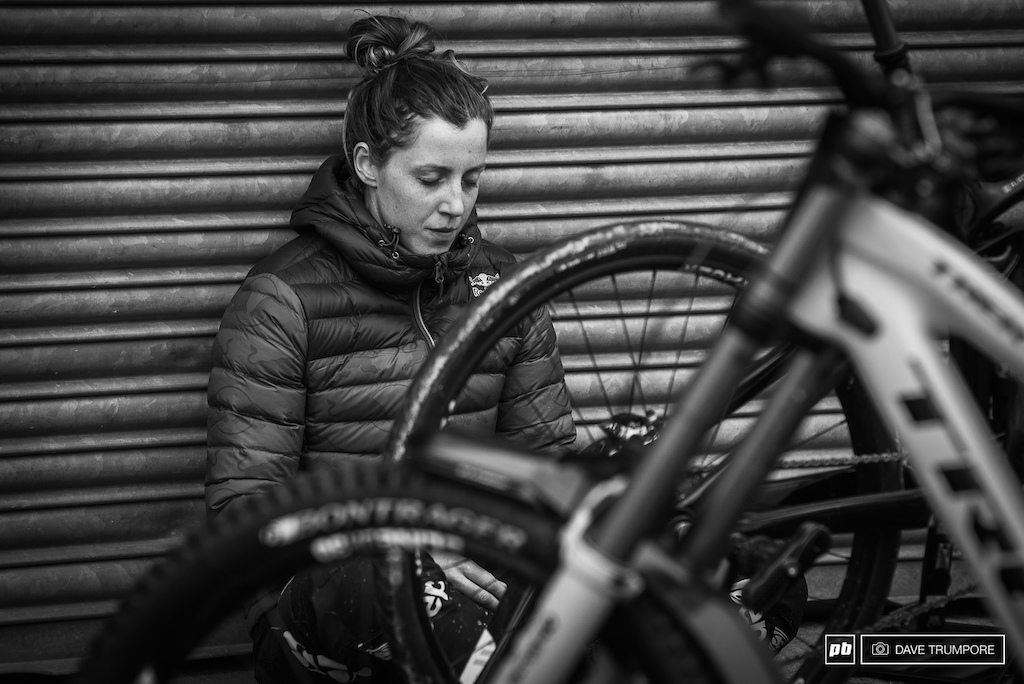 The last moment of calm before the storm for Rachel Atherton.
