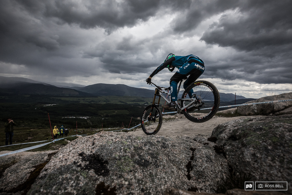 Big wheels make the Fort William weather gods angry. Greg Minnaar doesn't care though.
