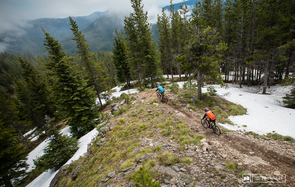Matt Orlando and Jake Grob made good use of some sunlight as they speed down the Ridge Trail Pro Men .